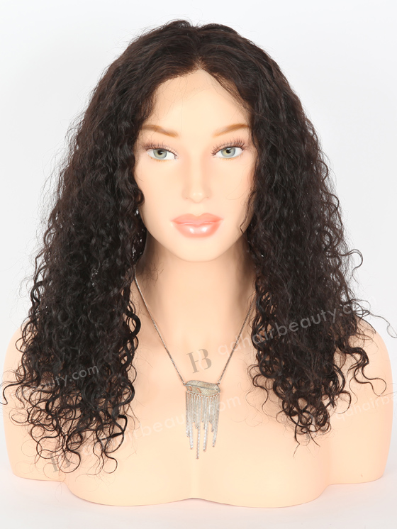 Full Lace Human Hair Wigs Indian Remy Hair 18" Curly As Picture 1B# Color FLW-01901